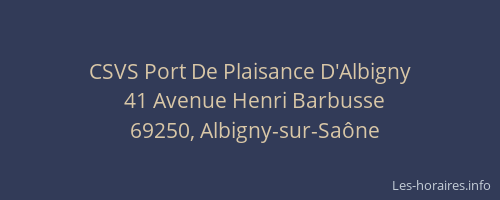 CSVS Port De Plaisance D'Albigny