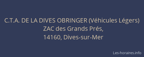 C.T.A. DE LA DIVES OBRINGER (V&eacute;hicules L&eacute;gers)