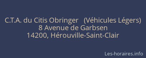 C.T.A. du Citis Obringer   (Véhicules Légers)