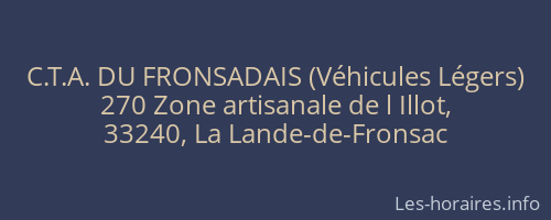 C.T.A. DU FRONSADAIS (Véhicules Légers)