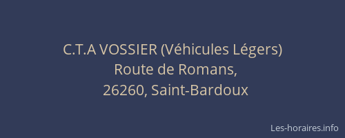 C.T.A VOSSIER (V&eacute;hicules L&eacute;gers)