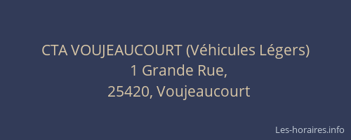 CTA VOUJEAUCOURT (V&eacute;hicules L&eacute;gers)