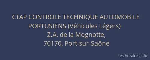CTAP CONTROLE TECHNIQUE AUTOMOBILE PORTUSIENS (V&eacute;hicules L&eacute;gers)