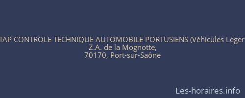 CTAP CONTROLE TECHNIQUE AUTOMOBILE PORTUSIENS (Véhicules Légers)