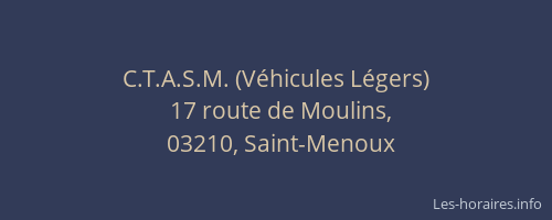 C.T.A.S.M. (Véhicules Légers)