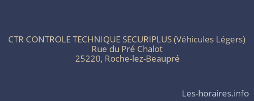 CTR CONTROLE TECHNIQUE SECURIPLUS (Véhicules Légers)