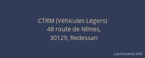 CTRM (V&eacute;hicules L&eacute;gers)