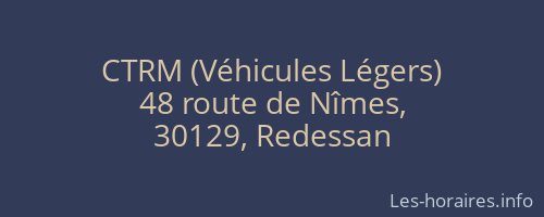 CTRM (Véhicules Légers)