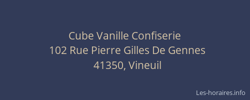 Cube Vanille Confiserie