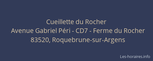 Cueillette du Rocher