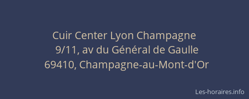 Cuir Center Lyon Champagne