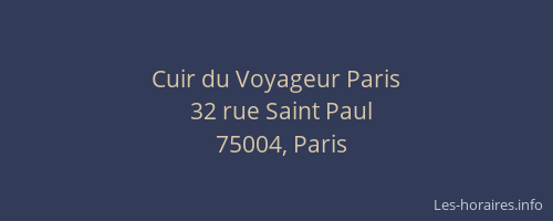 Cuir du Voyageur Paris