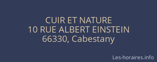 CUIR ET NATURE