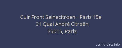 Cuir Front Seinecitroen - Paris 15e