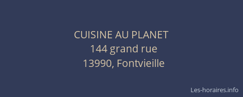 CUISINE AU PLANET