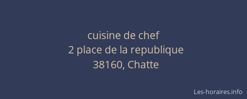 cuisine de chef