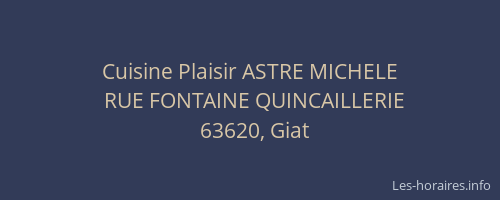 Cuisine Plaisir ASTRE MICHELE