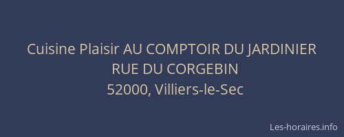 Cuisine Plaisir AU COMPTOIR DU JARDINIER