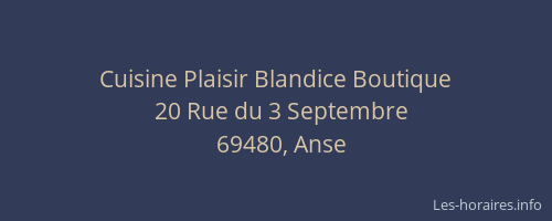 Cuisine Plaisir Blandice Boutique