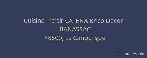 Cuisine Plaisir CATENA Brico Decor