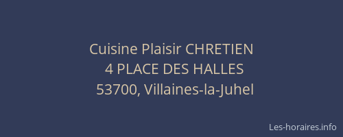 Cuisine Plaisir CHRETIEN
