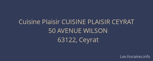 Cuisine Plaisir CUISINE PLAISIR CEYRAT