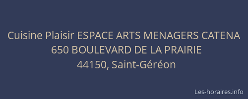 Cuisine Plaisir ESPACE ARTS MENAGERS CATENA