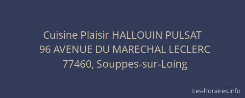 Cuisine Plaisir HALLOUIN PULSAT