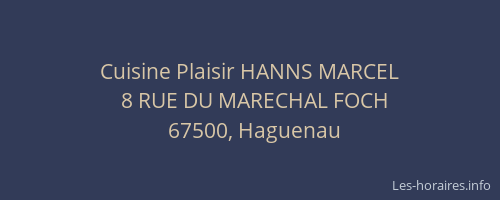 Cuisine Plaisir HANNS MARCEL