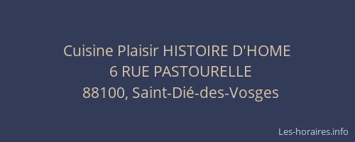 Cuisine Plaisir HISTOIRE D'HOME