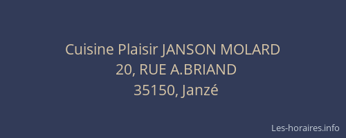 Cuisine Plaisir JANSON MOLARD