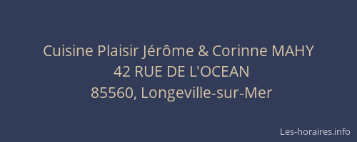 Cuisine Plaisir Jérôme & Corinne MAHY