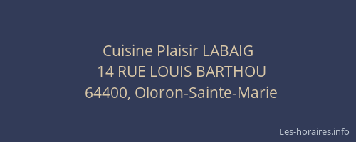 Cuisine Plaisir LABAIG