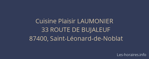 Cuisine Plaisir LAUMONIER