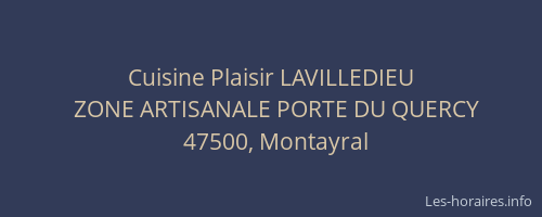 Cuisine Plaisir LAVILLEDIEU
