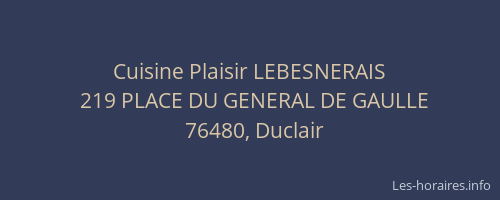 Cuisine Plaisir LEBESNERAIS