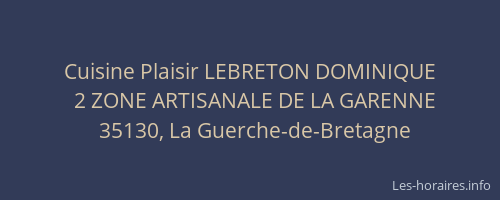 Cuisine Plaisir LEBRETON DOMINIQUE