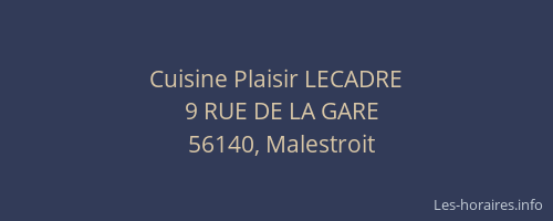 Cuisine Plaisir LECADRE
