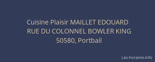 Cuisine Plaisir MAILLET EDOUARD