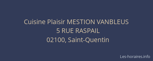 Cuisine Plaisir MESTION VANBLEUS