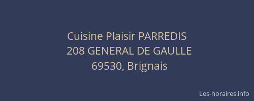 Cuisine Plaisir PARREDIS