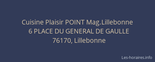 Cuisine Plaisir POINT Mag.Lillebonne