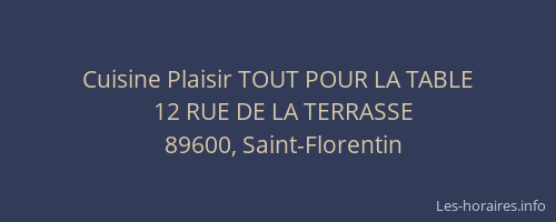 Cuisine Plaisir TOUT POUR LA TABLE