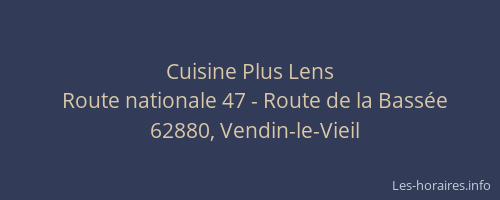 Cuisine Plus Lens