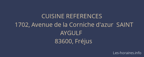 CUISINE REFERENCES