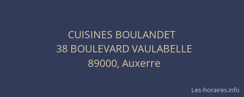 CUISINES BOULANDET