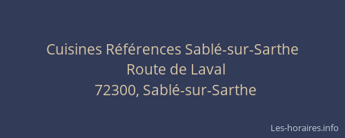 Cuisines R&eacute;f&eacute;rences Sabl&eacute;-sur-Sarthe