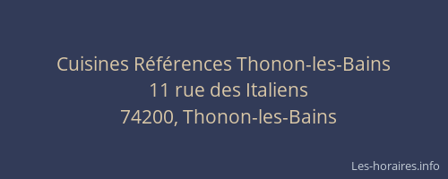 Cuisines Références Thonon-les-Bains