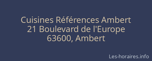 Cuisines Références Ambert