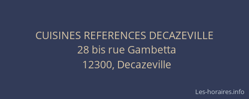 CUISINES REFERENCES DECAZEVILLE